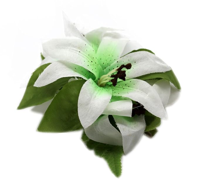 Buy Hawaii Luau Party Dance Tiger Lily Hair Clip In White With