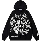Aelfric Eden Mens Graphic Oversized Hoodie Cartoon Character Print Streetwear Casual hoodies y2k Hooded Sweatshirt
