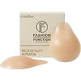 Fashion Function Seamless Push Up Adhesive Bra Nipple Covers - Waterproof Reusable Silicone Sticky Pasties with Lifting Pads