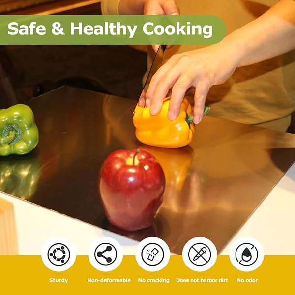 STAINLESS STEEL CUTTING BOARDS FOR KITCHEN, KNEADING CUTTING BOARD MATS, METAL CUTTING BOARD FOR MEAT, FRUITS, VEGETABLES, BREAD, AND BAKING SMALL CUTTING BOARDS (40 X 30CM/15.7 X 11.8 IN)