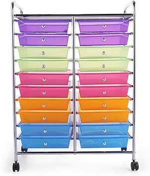 Amazon Com 20 Drawers Rolling Storage Cart Tools Scrapbook Paper