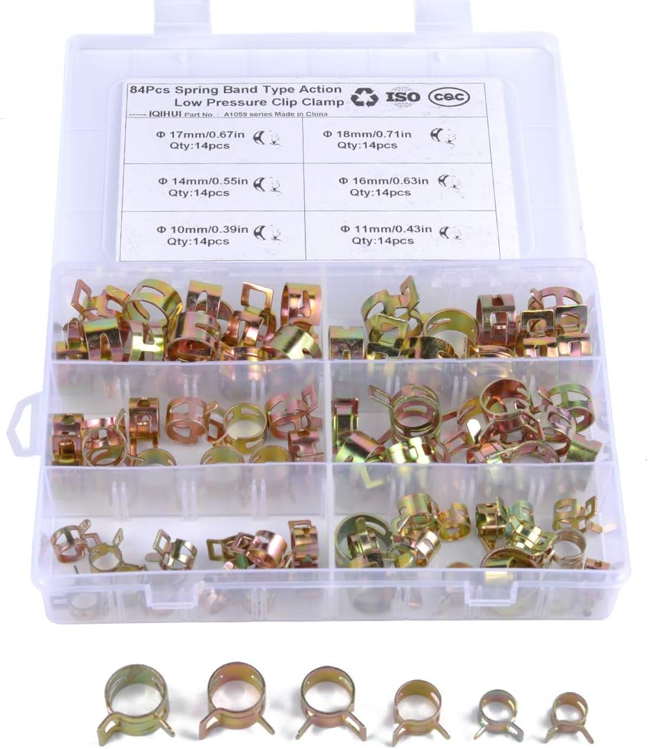 Namvo 6 Size 84 Pieces Spring Hose Clips Fuel Line Water Pipe Air Tube Silicone Vacuum Hose Clamp Fastener Assortment Kit 10mm 11mm 14mm 16mm 17mm 18mm - Image 3