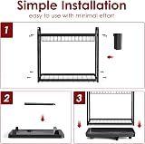 Kitsure Dish Drainer Rack 2-Tier Stainless Steel Space Saving Black view 6