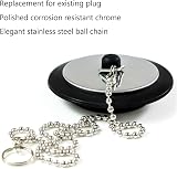 YUNYU 3 Pcs Universal Bath Plug with Stainless Steel Chain 42-45mm view 3