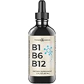 B1 B6 B12 Vitamin Liquid Drops - Daily Wellness Support Supplement - Fruity-Like Flavor - Methylcobalamin, Thiamine, Pyridoxine - 60 Day Supply - 2 oz - for Men and Women - Simply Made