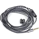 Linsoul Tripowin Grace Detachable Silver-Plated Oxygen Free Copper OFC in Ear Earphone Cable with Microphone for Audiophile Replacement Cable (2Pin)