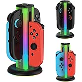 EJGAME 4 in 1 Charging Dock Compatible with Nintendo Switch 2 / Switch Joy Con with RGB Lighting, Charger Station with Charging Cable