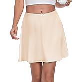 MOSCOAL Half Slip for Women Under Dresses Non Cling Above Knee Skirt Slip Stain Mini Underskirt