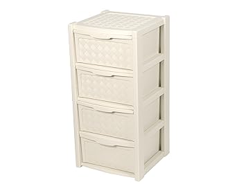 Wicker Drawer Unit With Four Drawers 39 X 39 X 82 5 Cm Angora
