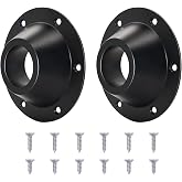 RV Table Base Mount, Camper Aluminum RV Pedestal Table Leg Base Flange | Floor Mounting RV Table Base and Bracket Flush Plate w/t 6 Installing Holes,Include Screws for Camper Trailer Motorhome,Black