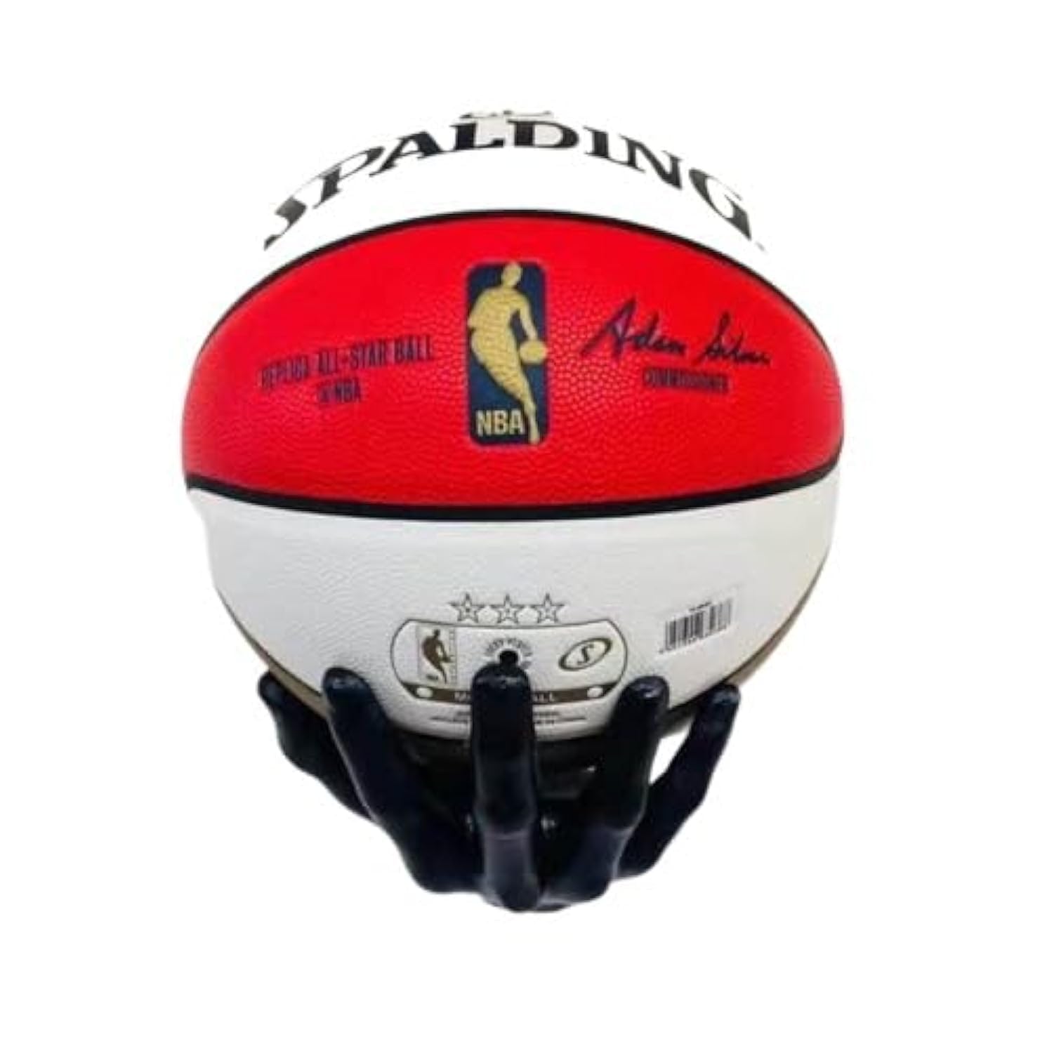 Omana Wall Mounted Basketball Holder Rack Hand Stand Display Amercian Football Soccer Rugby Volleyball Universal Storage (Black)