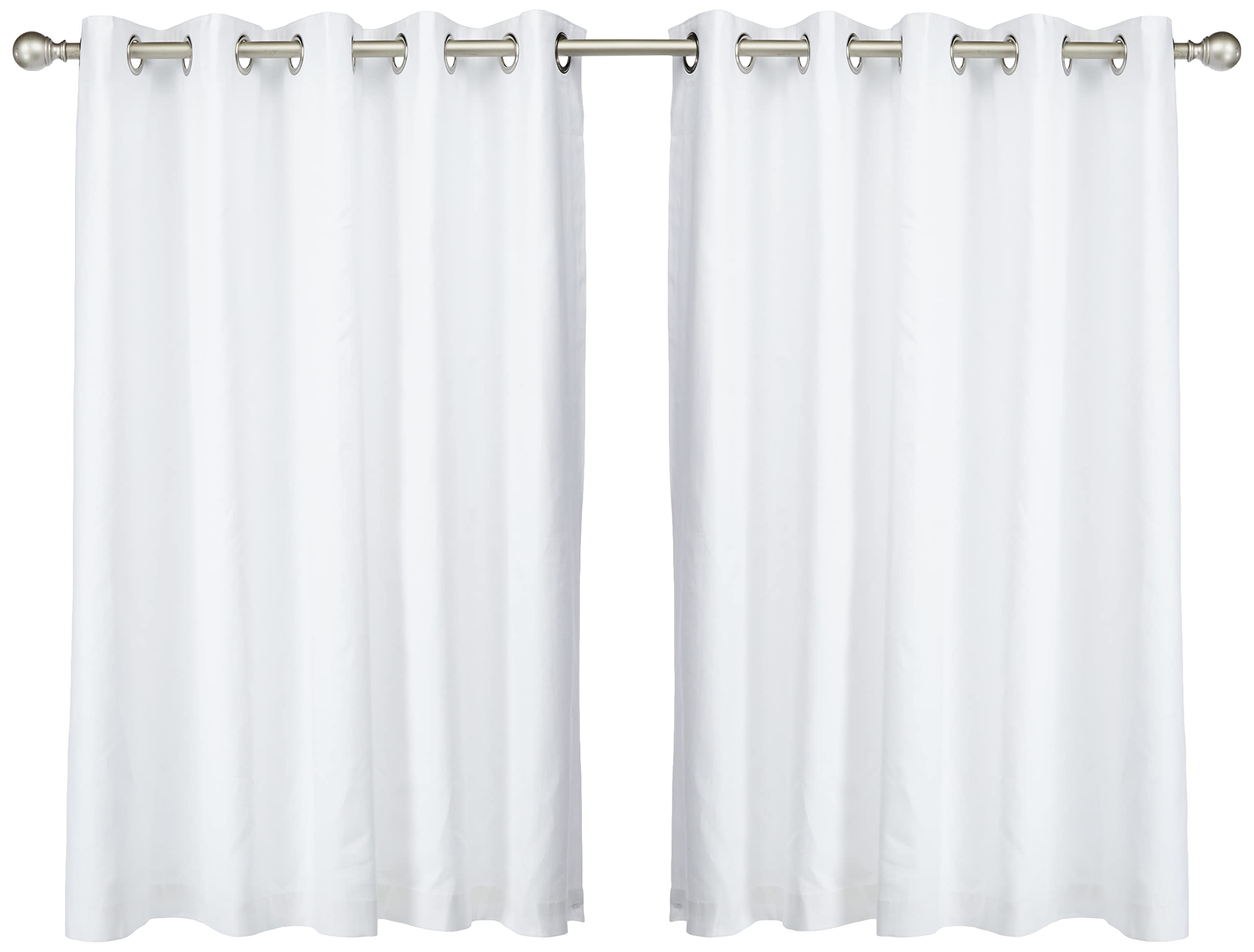 Fusion White Eyelet Curtains W66 x L54" (168x137cm) – 2 Panels – 100% Cotton Thermal Drapes for Bedroom/Living Room – White Door Curtains – Sorbonne Collection – Minimalist Home Styling