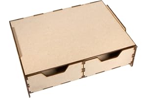 The Broken Token Modular Paint Rack - Double Straight Drawer Organizer for Paint Bottles, Pots, and Brushes - Expands Storage, Elevates Racks - Customize Your Pieces with Easy Organization & Access