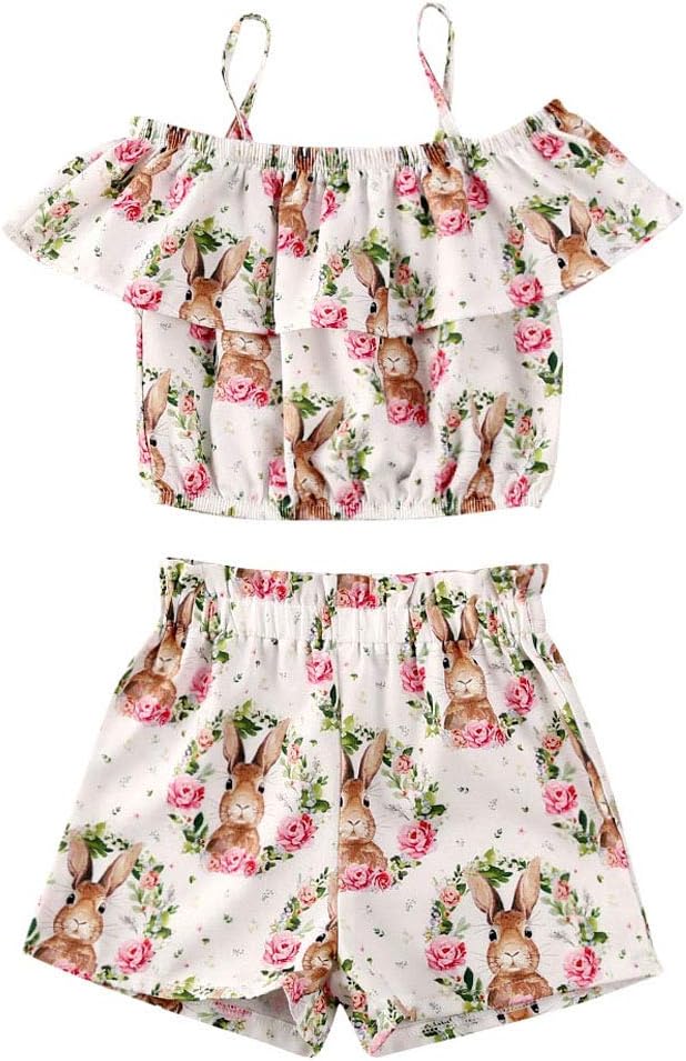Fashion Kids Toddler Baby Girl Summer Outfits Sleeveless Tank Top T-Shirt+Denim Floral Shorts/Skirt Summer Clothes