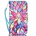 JanCalm iPhone 4S Case,iPhone 4 Case, [Wrist Strap Design][Kickstand] Pattern Premium PU Leather Wallet [Card/Cash Slots] Flip Cover for iPhone 4/4S (3.5 Inch) Including-ONE Crystal Pen (Water Lily)