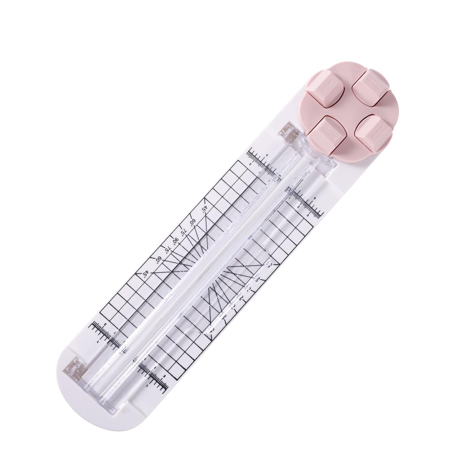 4-in-1 Paper Trimmer, Multi-Function Craft Paper Cutter Slider Tool with Straight Wave Perforated & Creasing Blades for Cutting Paper Label Photos Postcards Scrapbook Card