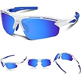 Polarized Sports Sunglasses for Men Women,UV400 Protection Sunglass for Running Cycling Fishing Hiking TR90
