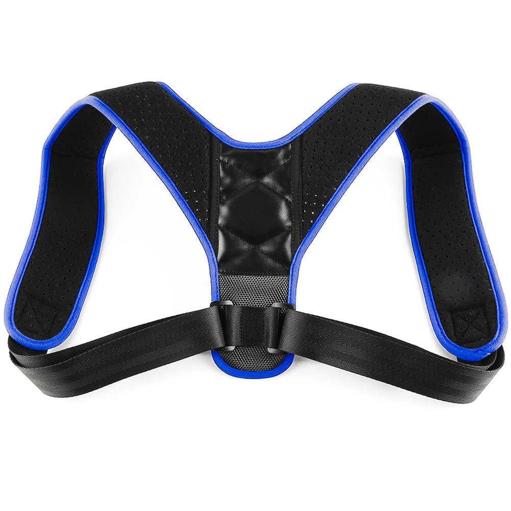 Bodyplus Unisex Posture Corrector, Back Brace Posture Corrector with Adjustable Magnetic Belt, Back Straightener Posture Corrector for Back Posture Support, Blue