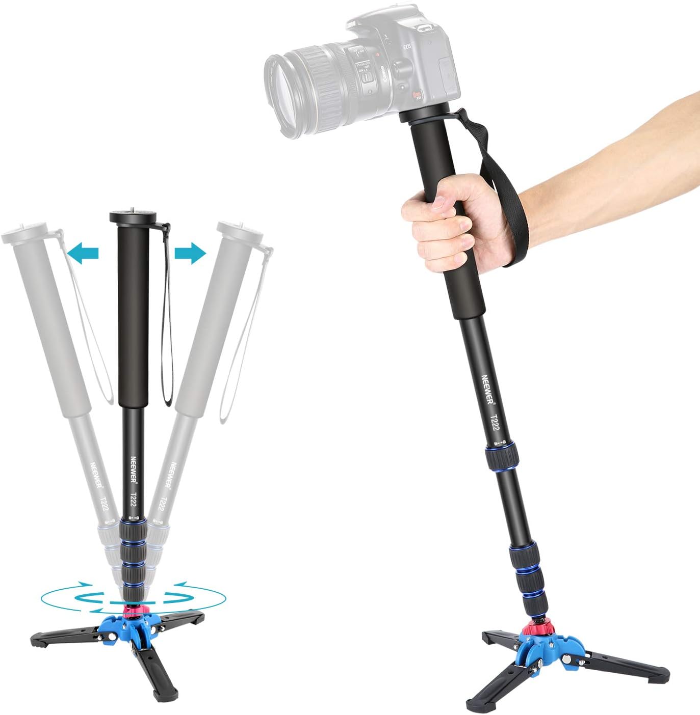 monopiede con supporti per treppiedi