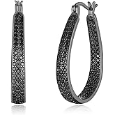 CiNily 925 Sterling Silver Post Hoop Earrings for Women Gilrs Multcolors Cubic Zircon Hoops 14K Gold Plated Oval Chunky Hoop Earrings Jewelry Gift for Mothers Day/July 4th/Wedding/Party/Christmas