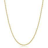 Andsion Italian Quality 14k Gold Plated Rope Chain for Men, 3mm 4mm Stainless Steel Necklace for Men, Sturdy & Non Tarnish Rope Chain Necklaces Mens Jewelry Gift 16 18 20 22 24 26 Inch