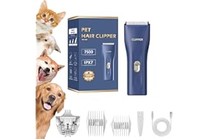 GRIMGROW Dog Grooming Kit Clipper for Thick Coat Low Noise Cordless Cat Hair Trimmer Rechargeable Shaver Pet Grooming Tools for Small and Large Animals