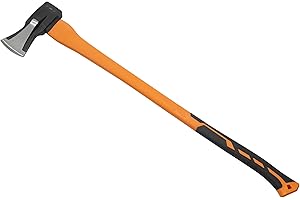 HFS(R) 35" Axe Hatchet with Fiberglass Handle 70.55oz/2000g Head Weight Heat-Treated Blade, Anti-Slip Grip, Perfect for Campi