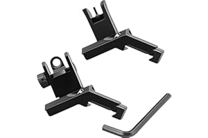 GOTICAL 45 Degree Offset Flip Up Sight | Low Profile Design Rapid Transition Front and Rear flip up Sights s-i-g-h-t with 3 and 5 Pieces Slot