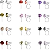 12 Pairs Plastic Clip On Earrings for Non Pierced Ears, Invisible Clip On Earrings Set for Women