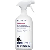 ATTITUDE All Purpose Cleaner Spray, EWG Verified, Unscented, 27 fl oz | Cuts Grease &amp; Grime, Streak-Free, Counters Walls &amp; Floors, No Masking Perfume, 99% Naturally Derived, Multi Surface