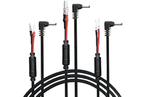 3 Types of DC3.5 Radar Detector Hardwire Power Cord Mirror Wire Plug Tap,with Inline Fuse Holder,Compatible with Cobra Escort