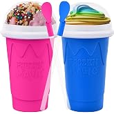 2PCS Slushie Maker Cup-500ml DIY Magic Quick Frozen Smoothies Cups for Homemade Milk Shake Ice Cream Maker, Portable Cooling Cups, Double Layer Squeeze Slushy Maker Cup, Birthday Gifts for Kids Mom