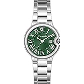KNISKRED Classic Watch for Women with Vintage Roman Numerals and Solid Stainless Steel Band Ladies Casual Watch