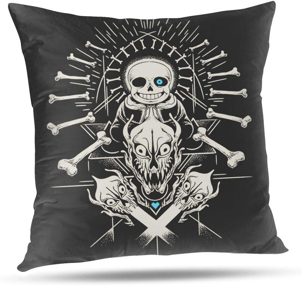 SWEUoYKo 50X50 CM Pillow Case UNDERTALE SANS AND PAPYRUS Pattern Home Decor Square Throw Pillow Case Twin Sides Printed Pillow Cover 20"x20" Cushion Cover (Only Cover No Insert)