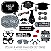 Big Dot of Happiness Graduation Props for Photoshoot 2025. 20-Count Set of High School Senior Photo Booth Props for Pictures and Graduation Party Decorations - Silver