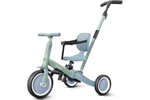 newyoo Toddler Tricycle with Push Handle for 1-3 Year Old, Toddler Bike, Birthday and Toy for Boys and Girls, 5 in 1 Kids Tri