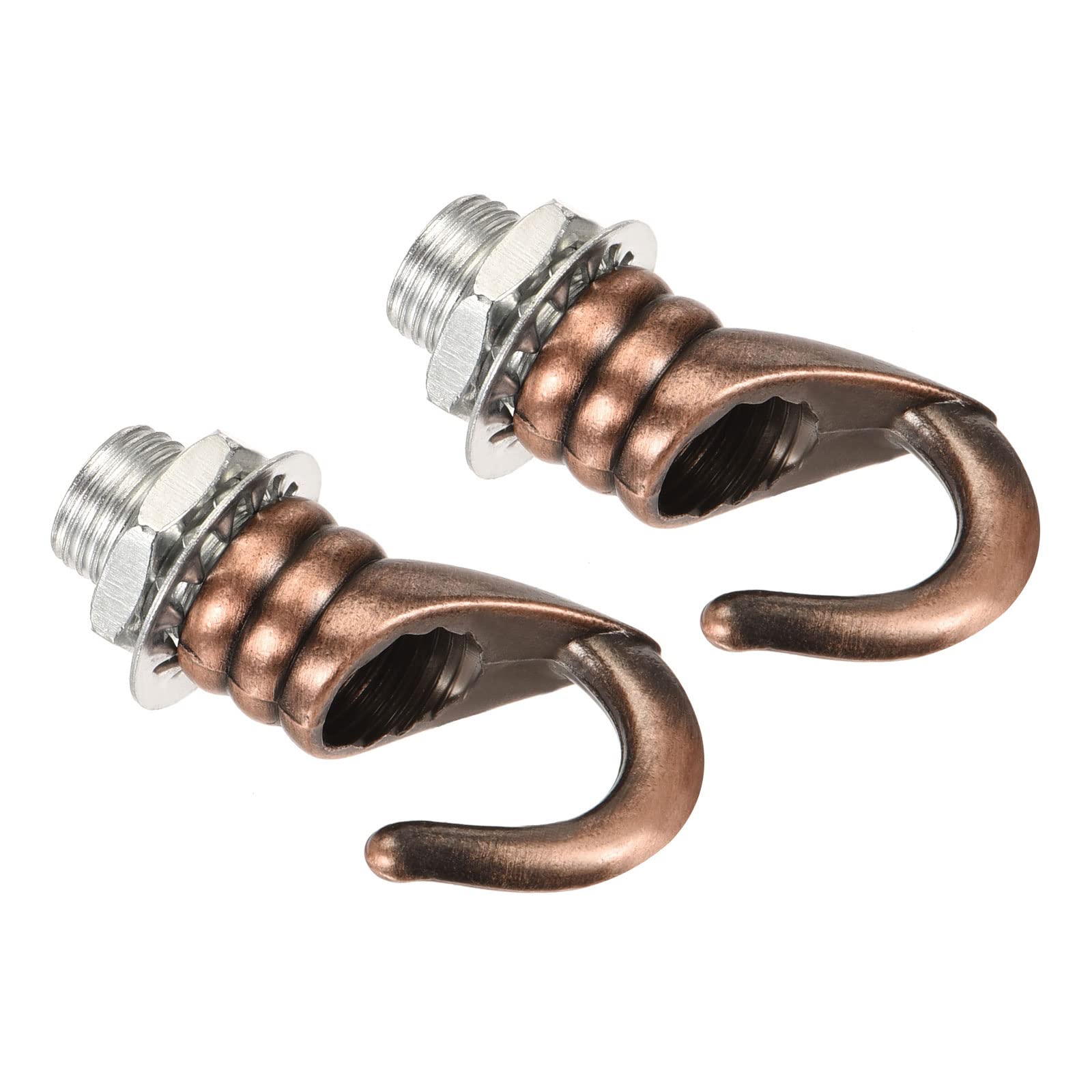 YOKIVE 2 Pcs Alloy M10 Ceiling Hook, Electroplate Pendant Fixtures Hanger | Hanging Chandelier Light, Great for Home (Red Bronze, 0.91x1.22-Inch)