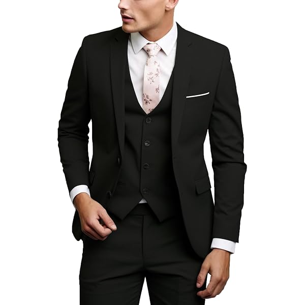 Talla Multicolor Elegante Traje De 3 Piezas Para Hombre - Chaqueta