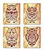 8x10 OWLS theme wall decor posters for room wall decoration. Set of 4 UNFRAMED owl poster prints. Made in USA.