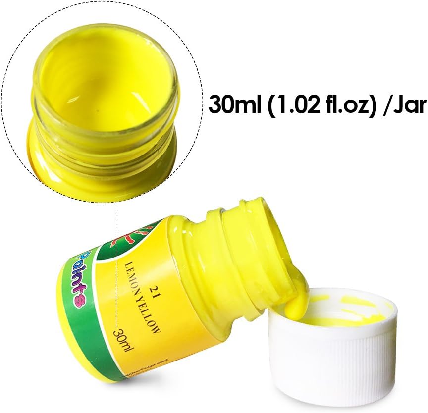 Happlee Washable Finger Paint for Kids babies Infant, Non-Toxic Finger Paints Set for Toddlers 12 Colors Kids Finger paints for Art, School Supplies: Happlee Part: Home & Kitchen
