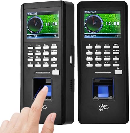 Amazon Mugast 指紋認証タイムレコーダー 出席マシン タイムカード本体 時間クロック 従業員時間クロック日本語サポート 指紋 Idカード パスワード タイムカード Ic タイムカード本体 文房具 オフィス用品