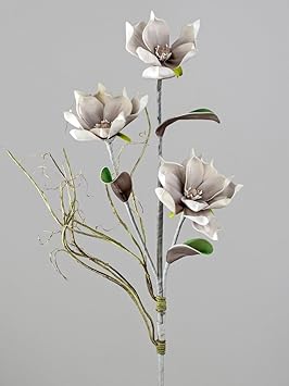 Kunstblume Magnolienzweig grau - weiß 674654