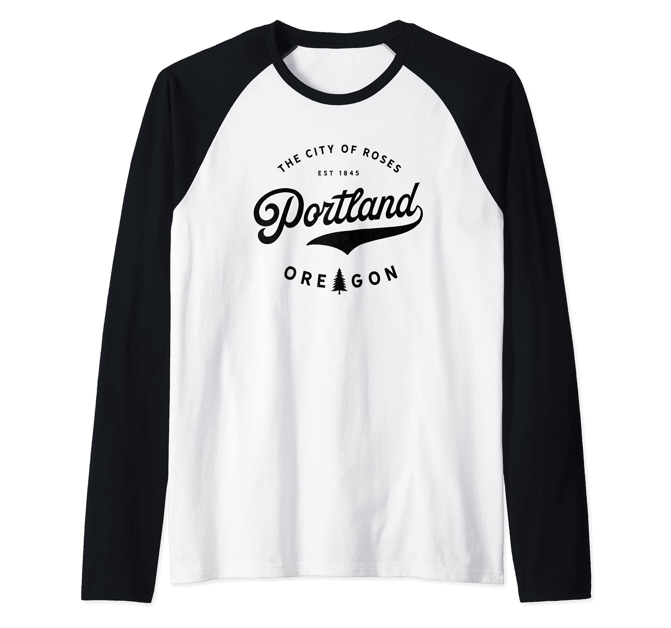 Portland Oregon PDX Portland Squad Throwback 1845 USA PNW Raglan Baseball Tee