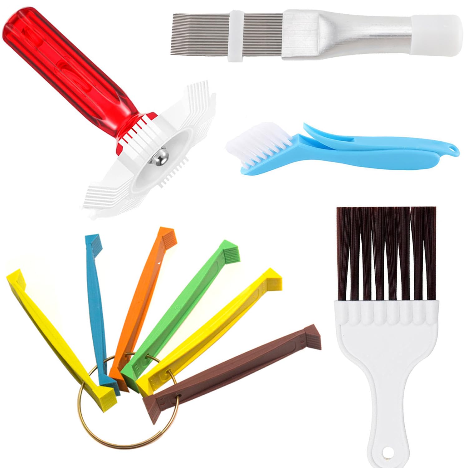 Photo 1 of 5 Piece Air Conditioner Fin Cleaner Set: Includes 3 Fin Straightening Combs and 2 Coil Cleaning Brushes - Perfect for Air Conditioner, Refrigerator, Evaporator, and Radiator Repair