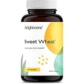 Brightcore Nutrition Sweet Wheat, Ready-to-Drink Athletic Greens, Super Greens with Digestive Enzymes for Digestive Health and Immune Boost, 180 Wheatgrass Juice Powder Capsules