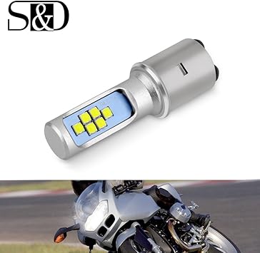 ba20d bombilla led para faros delanteros de motocicleta extremadamente brillante 1500 lumenes xenon blanco 6000 k 12 v h6 con luz alta y baja