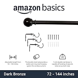 Amazon Basics Adjustable Curtain Rods for