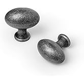 Goo-Ki 1.2 Inch(36MM) Oval Weathered Nickel Drawer Knobs, Retro Pewter Zinc Alloy for Cabinet Knobs for Dresser,6 Packed
