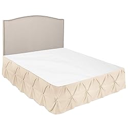 Nestl Beige Cream Bed Skirt Twin Size, Pinch Pleat