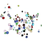 100PCS Mini Crystal Cubic Zirconia Stone, 4 Sizes Colorful Pointed Back Rhinestones, Cabochons Loose Beads for Jewelry Making Necklace Bracelet Earrings DIY Handmade Crafts Embellishment